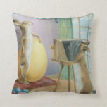Easter Bunny Camera Photography Easter Colored Egg Throw Pillow