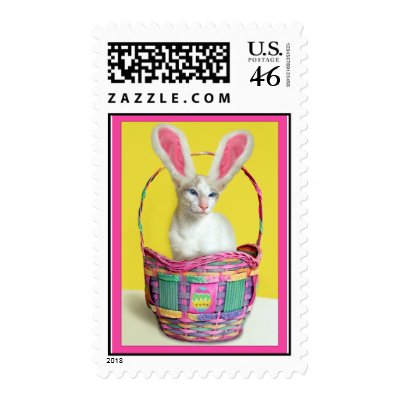 Easter Bunny Cat Stamp by knichols1109