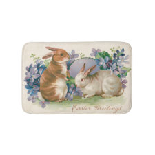 Easter Bunny Colored Egg Forget-Me-Not Bath Mats