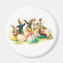 Easter Bunny Concert Vintage Magnets