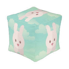 Easter Bunny Cute Animal Nursery Art Illustration Cube Pouf