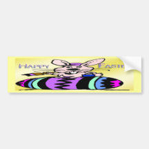 Easter Bunny & Egg Bumper Stickers
