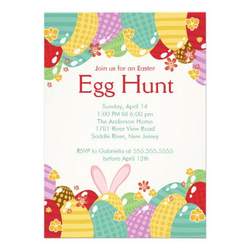 Easter Bunny Egg Hunt Easter Party Invitation