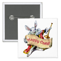 EASTER BUNNY EXTENDS HAPPY EASTER GREETINGS PINBACK BUTTONS