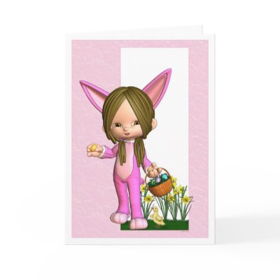 Easter Bunny Girl Card by MANolan