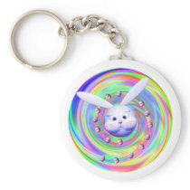 Easter Bunny Head Spin Keychains