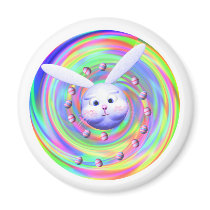 Easter Bunny Head Spin Fridge Magnet