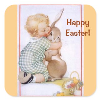 Easter Bunny Hug Sticker