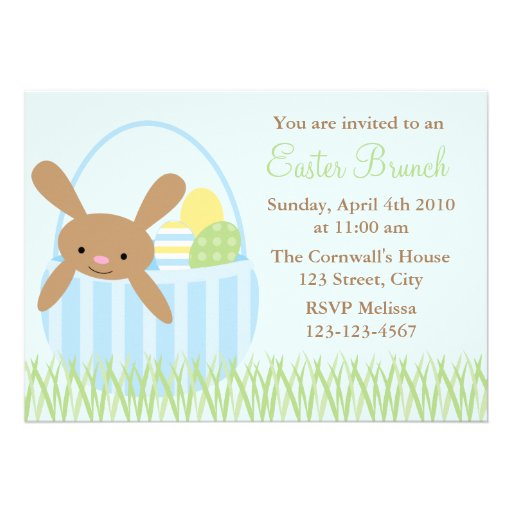 Easter Bunny in a Basket Personalized Announcements
