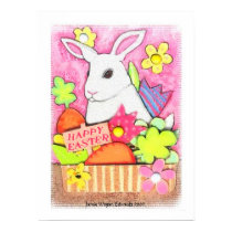 Easter Bunny in Basket Art Print