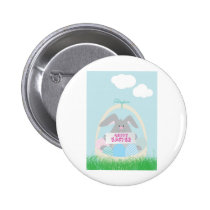 easter bunny in basket buttons