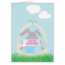 easter bunny in basket cards