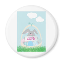 easter bunny in basket magnets