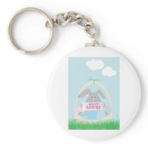 easter bunny in basket keychains