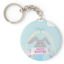 easter bunny in basket keychains