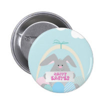 easter bunny in basket buttons