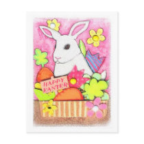 Easter Bunny in Basket Postcard