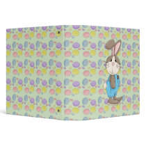 easter bunny in overalls vinyl binders