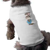 easter bunny in overalls dog tshirt