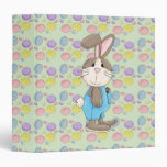 easter bunny in overalls vinyl binders