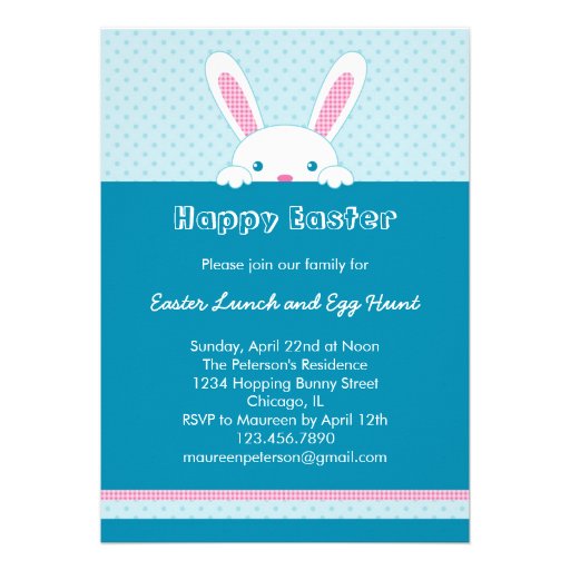 Easter Bunny Invitation (front side)