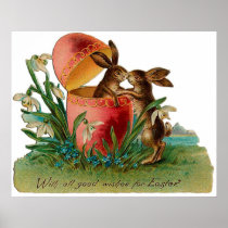 Easter Bunny Kiss Poster