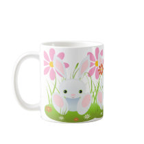 Easter bunny - Little Blue Bunny With Flowers Coffee Mugs
