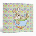 easter bunny lounging in egg vinyl binders