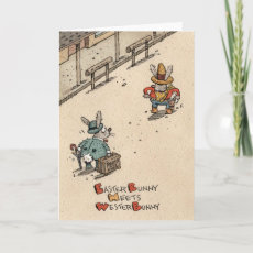 Easter Bunny Meets Wester Bunny Cards=