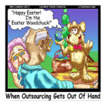 Easter Bunny Outsourcing Funny Poster posters