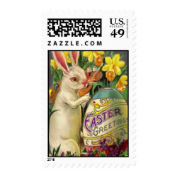 Easter Bunny Painting Egg Postage Stamps