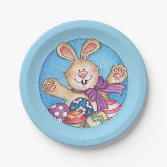 Easter Bunny - Paper Plates 7 Inch Paper Plate
