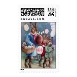 Easter Bunny Parade from Gorgeous Antique PostCard Stamps