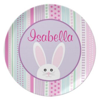 Easter Bunny Pastels - Personalized Melamine Plate