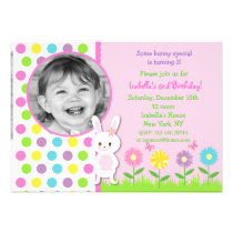 Easter Bunny Photo Birthday Invitations invitations