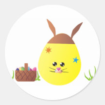 Easter Bunny Round Stickers