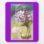 Easter Bunny &amp; Violets Mouse Pad