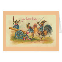Easter Bunny War Greeting Card