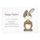 Easter Bunny with Colored Eggs Personalized Invites