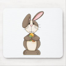 Easter Bunny with Colored Eggs Mouse Pads