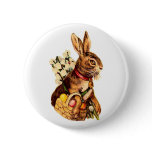 Easter Bunny With Eggs and Puss Willows Buttons