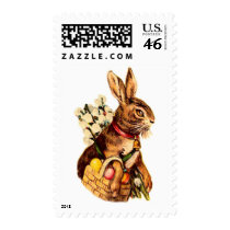 Easter Bunny With Eggs and Pussy Willows postage