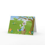 Easter Bunny with Eggs Card