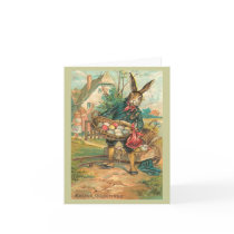 Easter Bunny With Eggs For Children Card