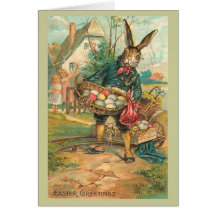 Easter Bunny With Eggs For Children Card