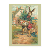 Easter Bunny With Eggs For Children Post Cards