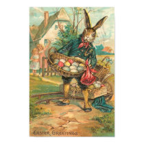 Easter Bunny With Eggs For Children posters