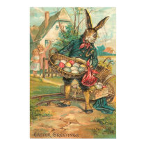 Easter Bunny With Eggs For Children Posters