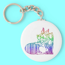 Easter Bunny with flowers keychains by Artists4God Easter Bunny with flowers keychains