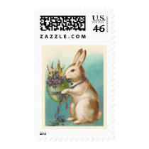 Easter Bunny With Green Egg Stamp